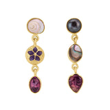 GRAINNE MORTON THREE CHARM MOVING DROP EARRINGS