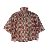 V.DE.VINSTER BHUMI brick floral tassel shirt