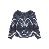 ROSIE BLOUSE BAROQUE PRINT - BLACK