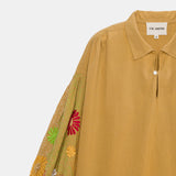 V.DE. VINSTER YIOTI FLOWER EMBROIDERED CAMEL BLOUSE