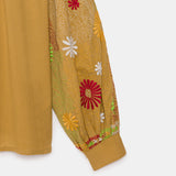 V.DE. VINSTER YIOTI FLOWER EMBROIDERED CAMEL BLOUSE