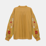 V.DE. VINSTER YIOTI FLOWER EMBROIDERED CAMEL BLOUSE