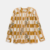 V.DE. VINSTER INJI IKAT EMBROIDERED CHECKERED BLOUSE