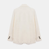 FORTE FORTE Chic Linen Herringbone Tuxedo Jacket