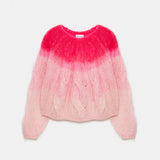 FORTE FORTE Round–Neck Pink Sweater