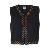 V.DE.VINSTER. Black vest decorated with gold Bling sequins