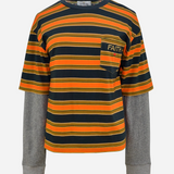 MONOKI SKATER TEE - ORANGE STRIPES