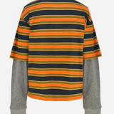 MONOKI SKATER TEE - ORANGE STRIPES