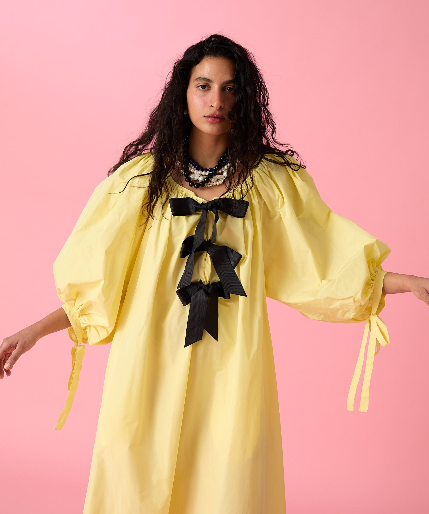 JAUNE LEYLA BOW DRESS