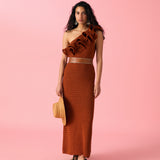 HATICE DRESS IN TERRACOTA