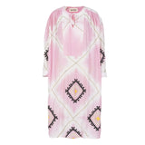 V.DE VINSTER KRISHNA pink embroidered tie-dye dress