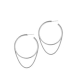 MAGGOOSH TWINKLER HOOPS LARGE SILVER